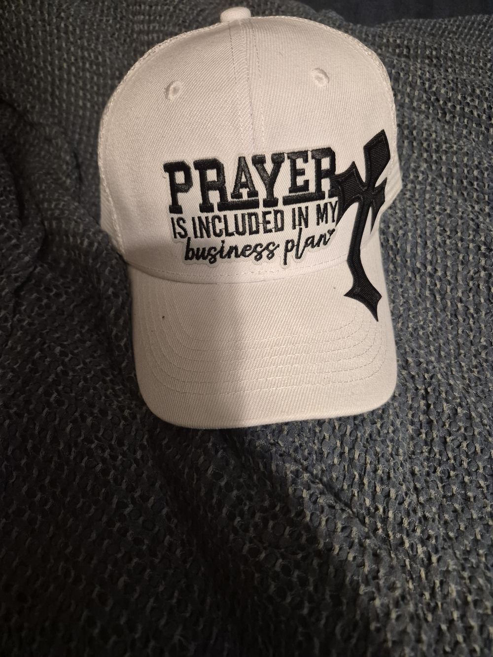 Prayer Is Included In My Business Plan White Ball Cap